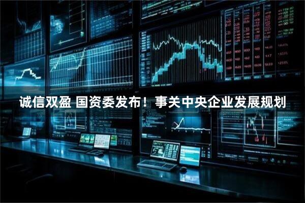 诚信双盈 国资委发布！事关中央企业发展规划